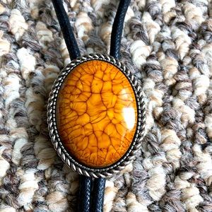 Bolo Tie, Camel colored with marble detail